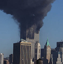 Face in smoke from World Trade Center fire, 9-11-01